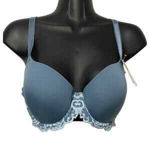 Wacoal Womens Bra Size 34DD Blue Instant Icon Lace T Shirt Underwire Bra 853322